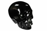 Realistic, Polished Black Obsidian (Volcanic Glass) Skull #151033-2